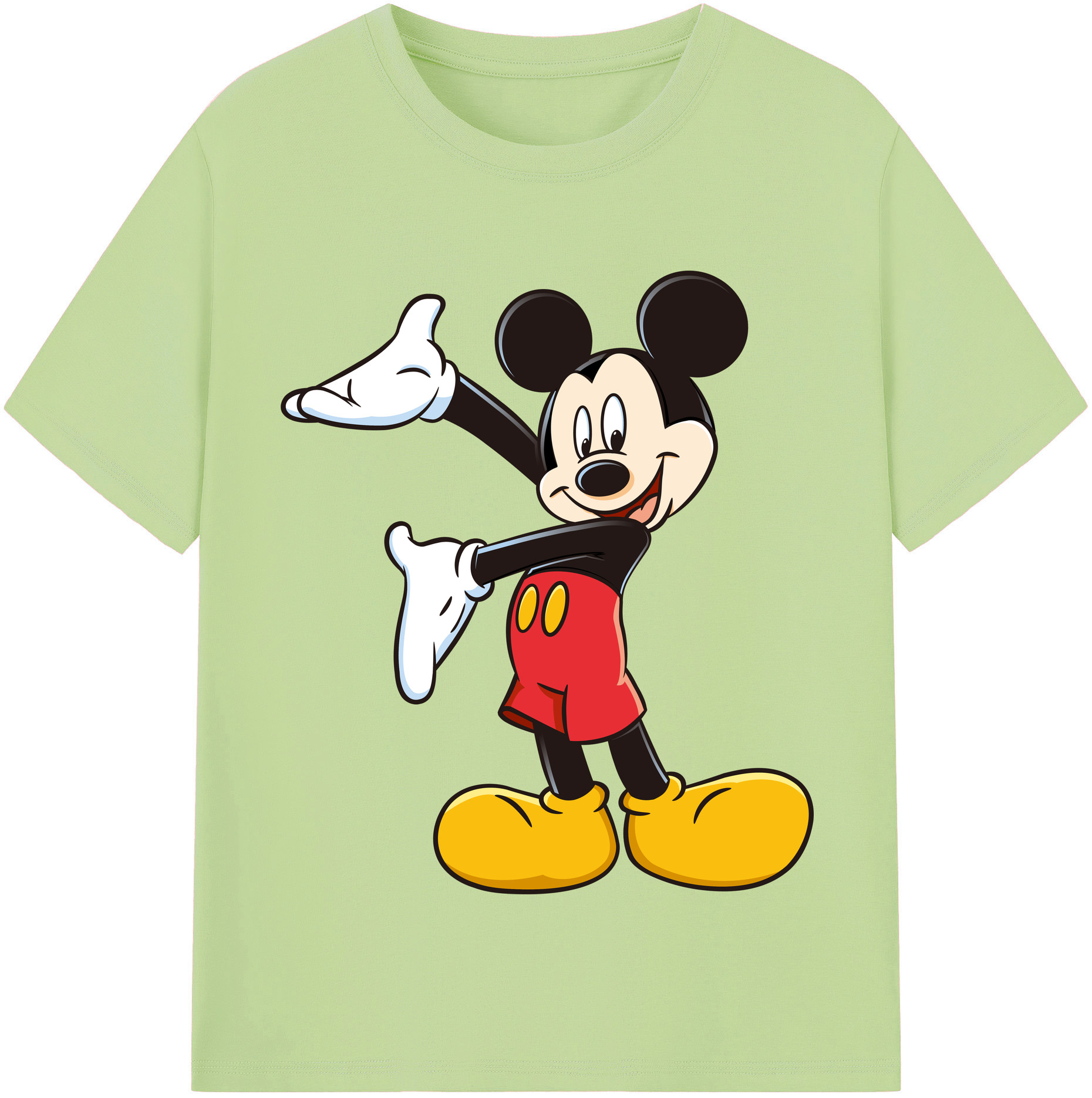 （画像用） ミッキーマウス Mickey Mouse 綿100％半袖Tシャツ（フロントプリント）